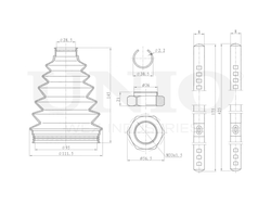 Пыльник ШРУСа (к-т) UNIO DUC-30111K