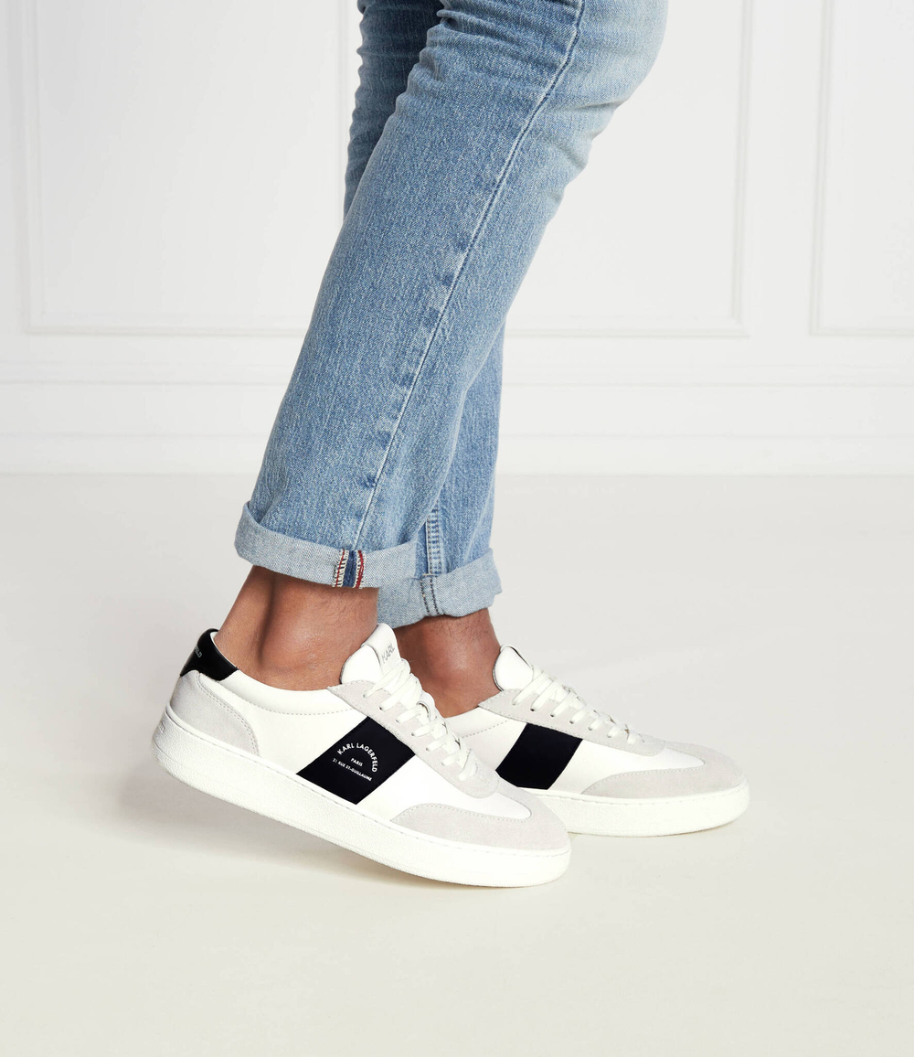 Кожаные кроссовки kourt iii maison band lo lace Karl Lagerfeld - белый(KL51524)