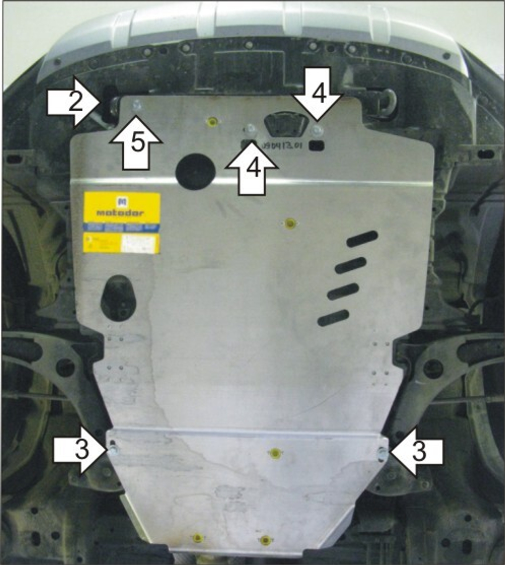 Защита картера Двигателя, КПП. 5 мм, Алюминий. для Mitsubishi Outlander XL 2007-2009 MOTODOR.31301