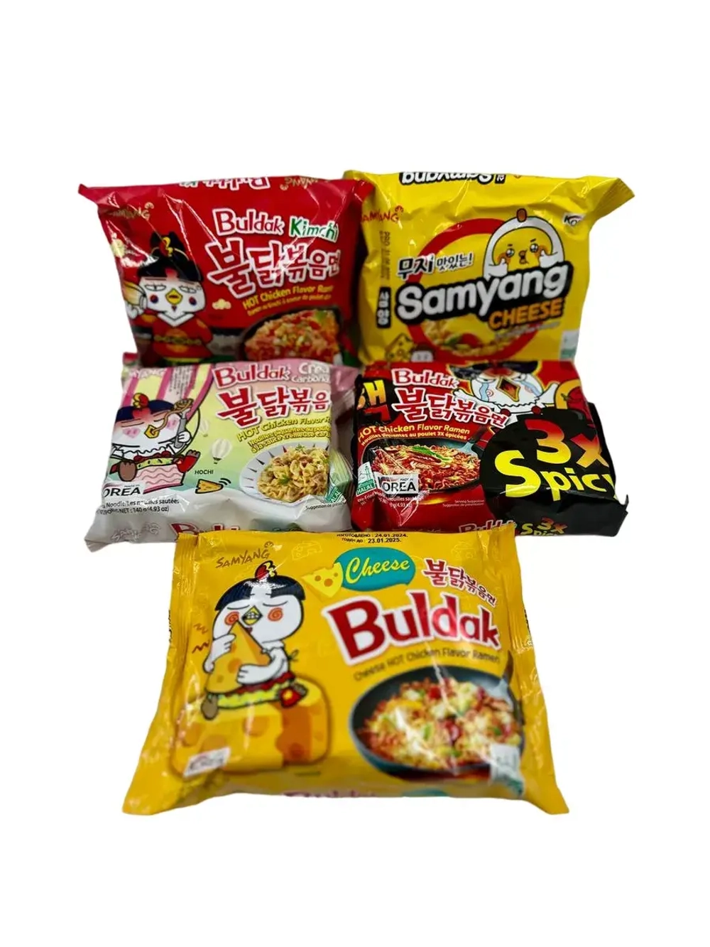 Лапша Самьянг Buldak в ассортименте, сет из разных видов
