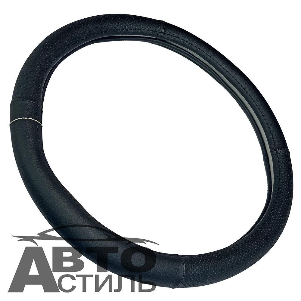 Оплетка на руль круглая Coolpart MAXIMAL (39*40) к/з черный/черный 009LBL-BL