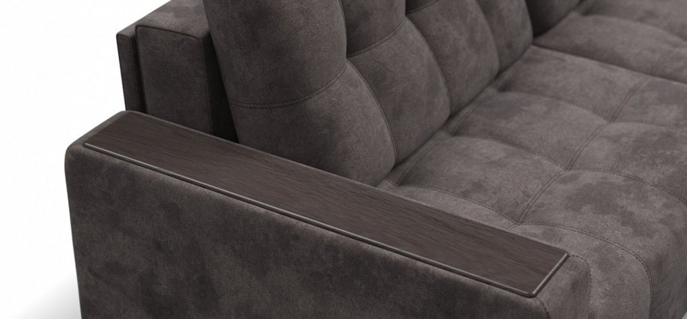 Диван Босс Гранд Велюр Алькантара серый