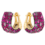 Серьги с Рубинами, Розовыми и Фиолетовыми Сапфирами, E0256-0/36