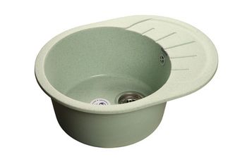 GRANFEST Мойка мрамор RONDO GF-R--580L  чаша с крылом 580*450мм  салатовый арт.GF-