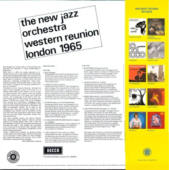 The New Jazz Orchestra - Western Reunion London 1965 - LP