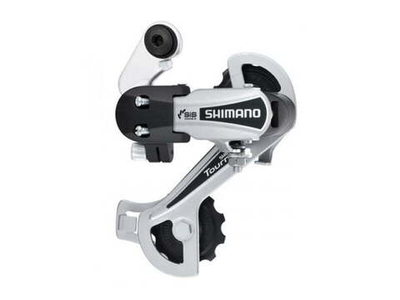 Переключатель задний SHIMANO, Tourney, RD-TY21B, 6/7 скор., под петух, SS(65мм), (черный, ARDTY21BSS