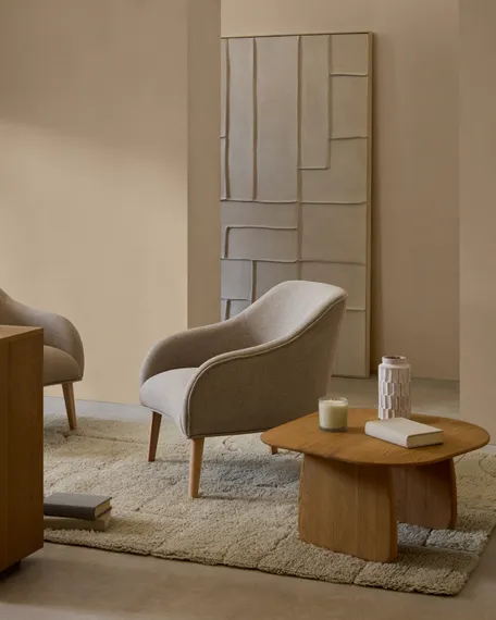 Большая картина Klis, 200х120 см, белый лен