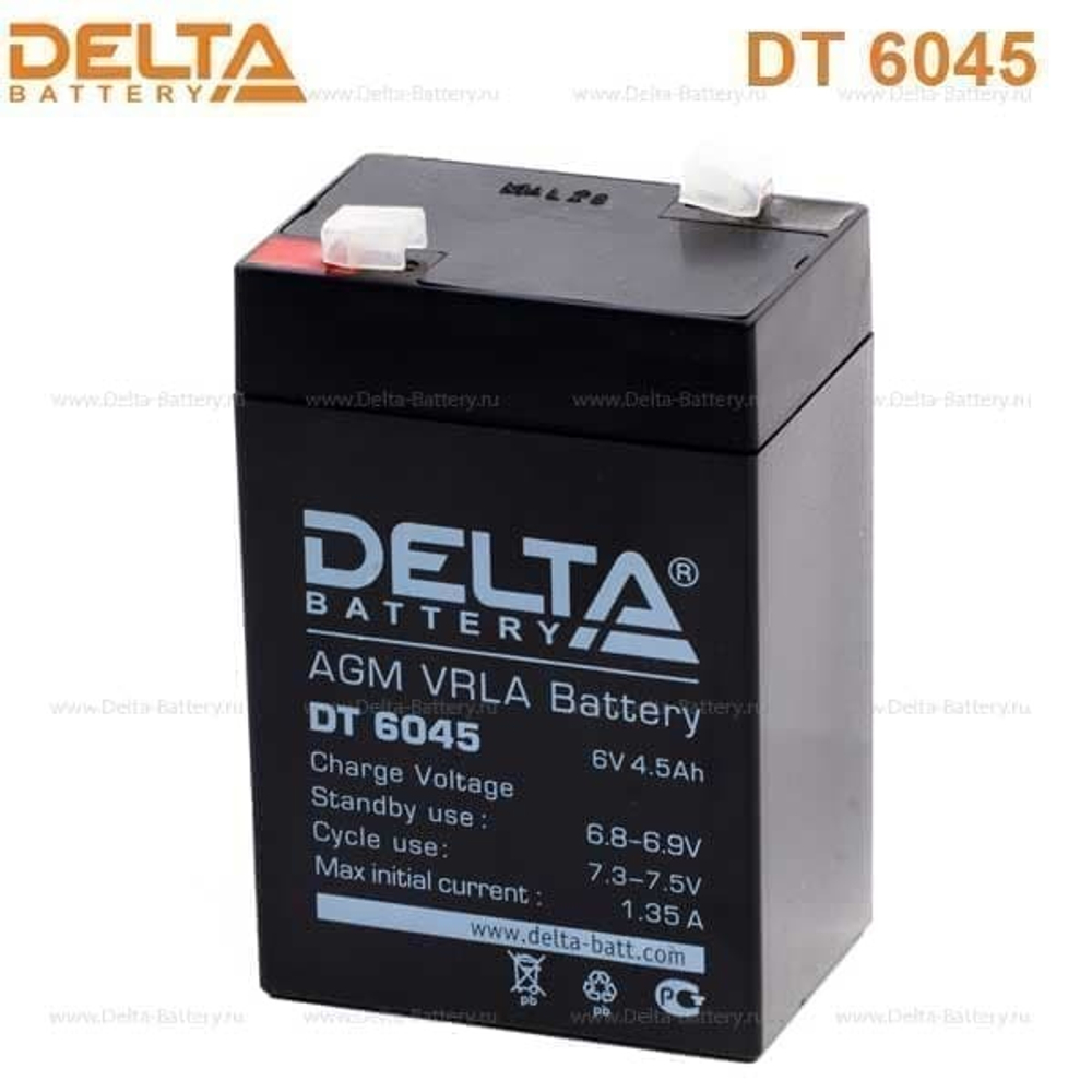 Аккумуляторная батарея Delta DT 6045 (6V / 4.5Ah)