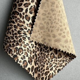 Атлас-стрейч, коричневый леопард