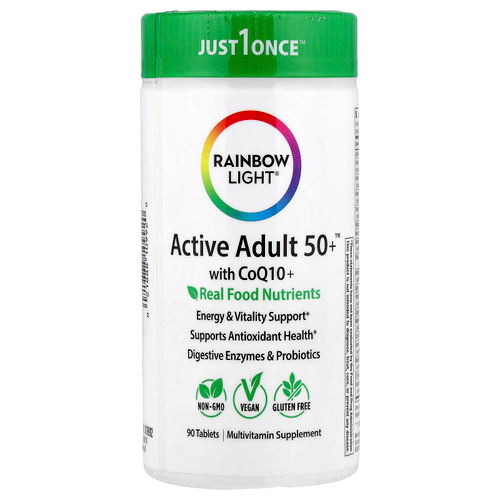 Rainbow Light, Active Adult 50+™, с коэнзимом Q10+, 90 таблеток