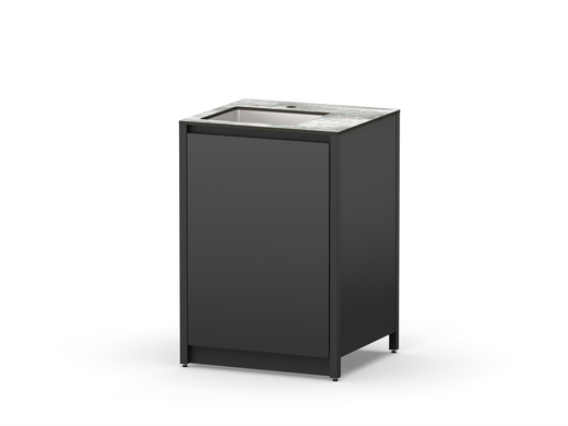 Шкаф напольный с мойкой Lounge D-10S, 60 см, черный/серый каспий