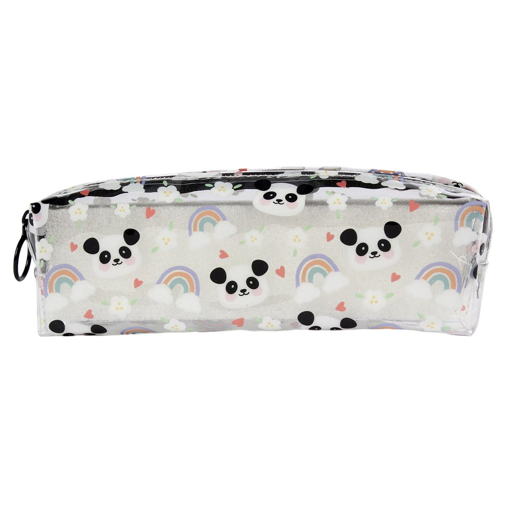 Пенал-косметичка "Панда" силиконовый, 20*6*4см , 3 цв микс, в ннд.пакете, C-40730