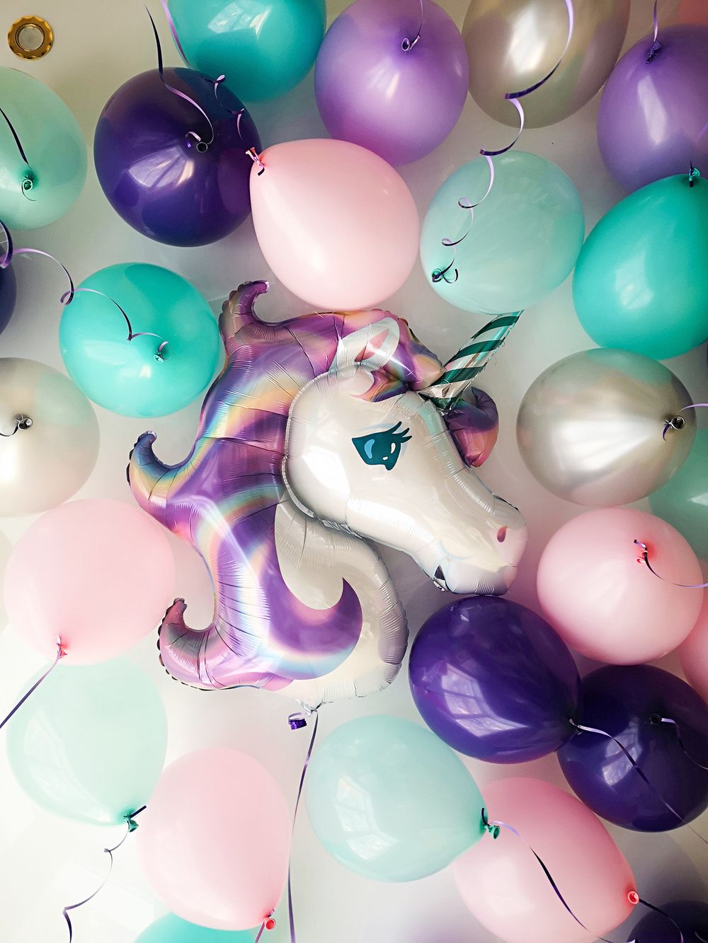 AN Шар фигура "Единорог голова фиолетовый" 32"/84 см х 29"/74 см (БГ-43)  Изображение6