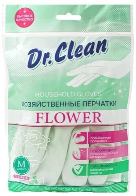 Dr.Clean Хоз. перчатки ВЫСОКОЙ ПРОЧНОСТИ Поливинил М *10*180