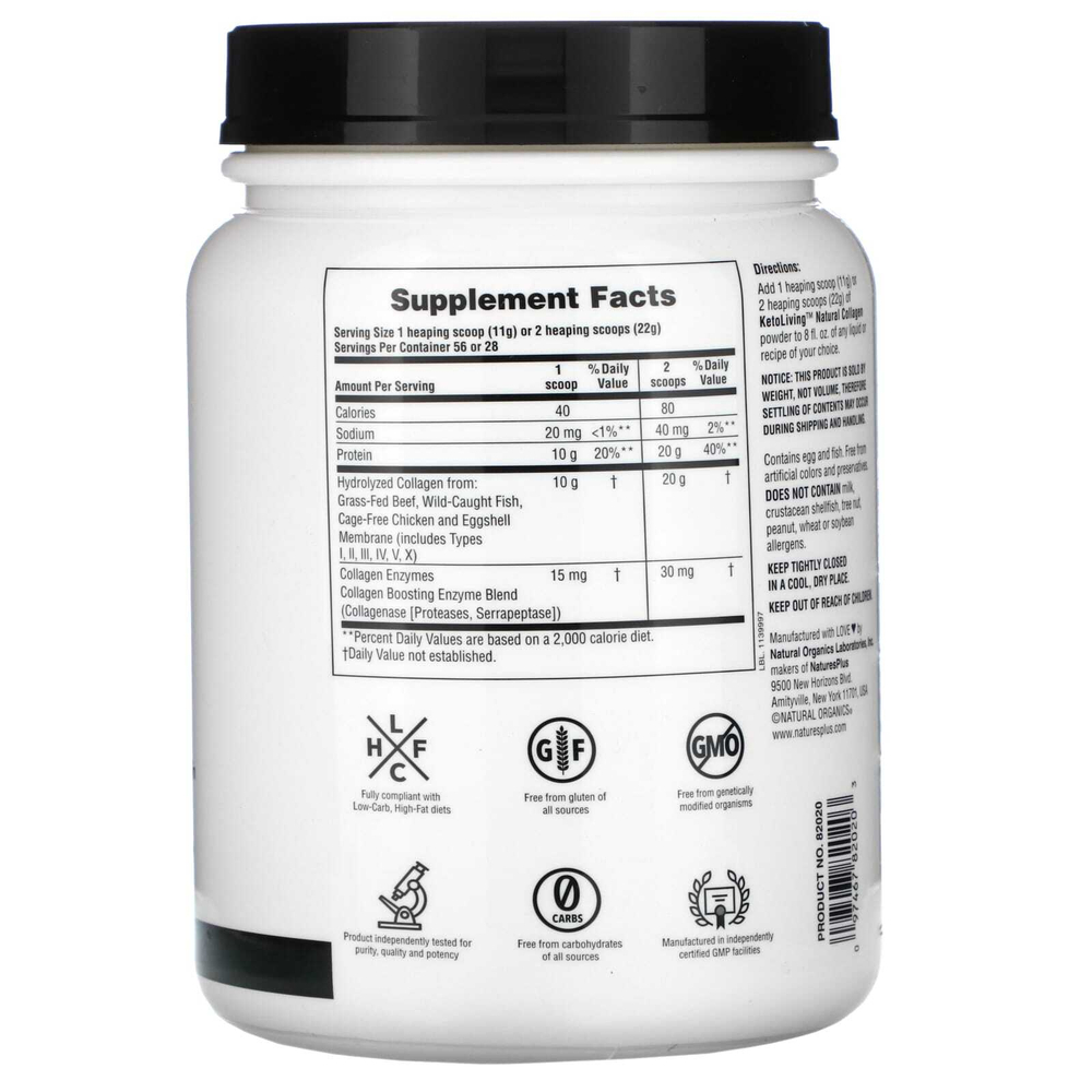 NaturesPlus, KetoLiving ™, натуральный коллаген, 616 г (1,36 фунта)