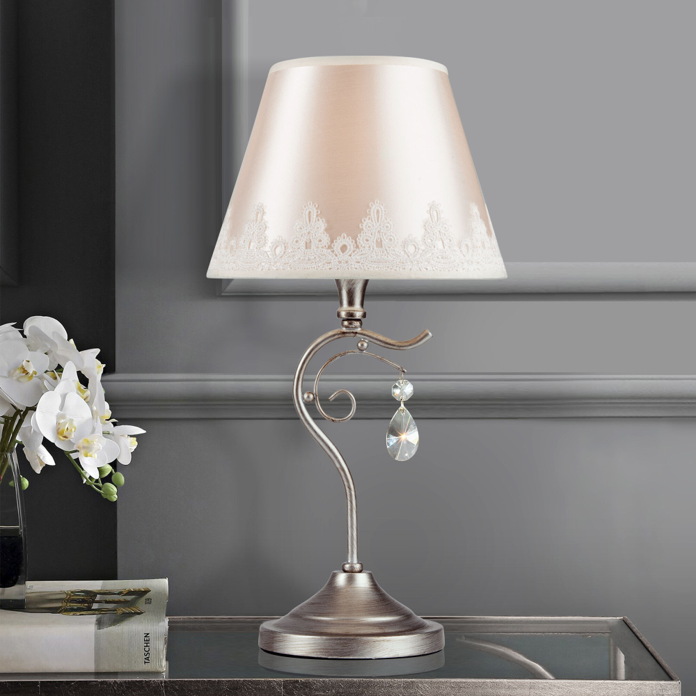Классическая настольная лампа 01022/1 серебро