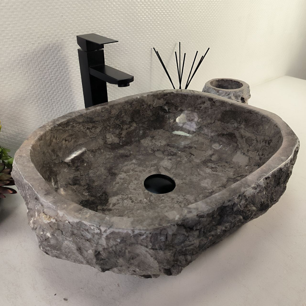 Раковина из мрамора Erozy Grey EM-65088 50*41*16 0887