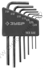 ЗУБР 7 шт, Набор мини имбусовых ключей (27475-H7)