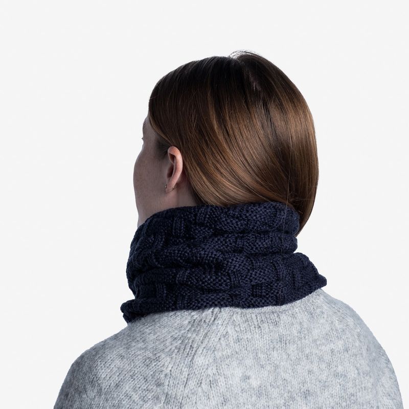 Вязаный шарф-труба с флисом Buff Neckwarmer Knitted Polar Airon Night Blue Фото 5