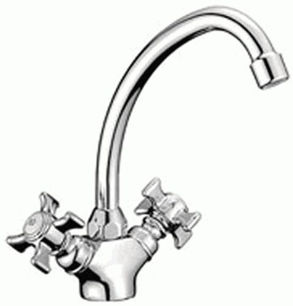 смеситель кухня LEDEME крест, керамика, цинк L4111