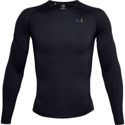 Мужская теннисная футболка теннисная Under Armour Rush Heatgear 2.0 Comp LS - черный