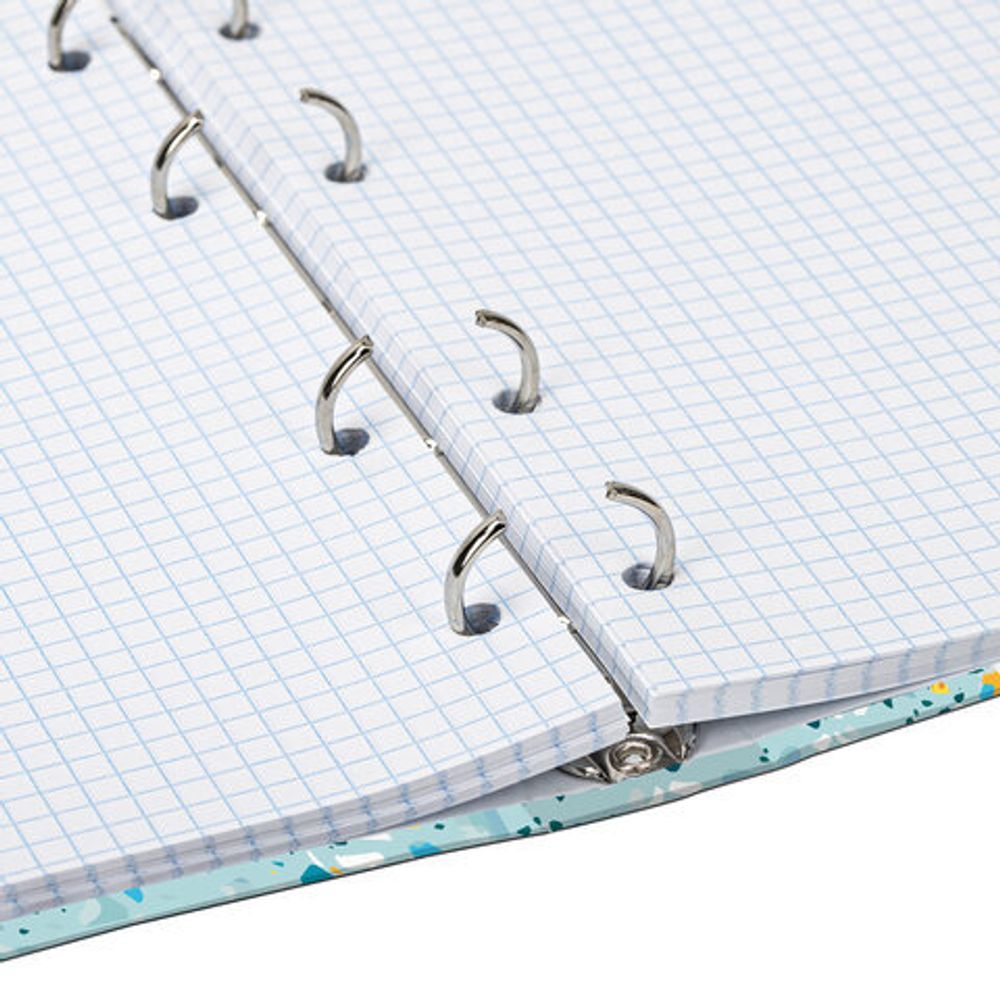 Тетрадь на кольцах А5 175х215 мм, 120 л., твердый картон, клетка, BRAUBERG, "Абстракция", 404077