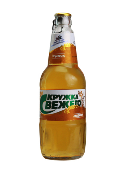 Пиво "Кружка Свежего Мягкое" светлое пастеризованное 0.475 л.ст/бутылка