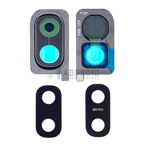 Стекло задней камеры для Samsung Galaxy A40 (SM-A405F) с серой рамкой