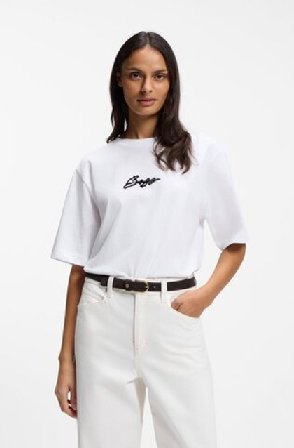 BOSS Футболка свободного кроя со спущенными плечами