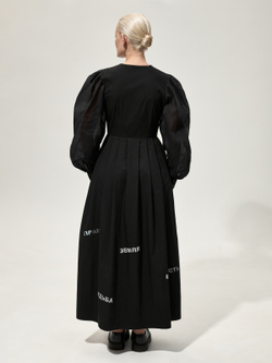 Платье длинное "Заслуженное" с набойкой. Черное