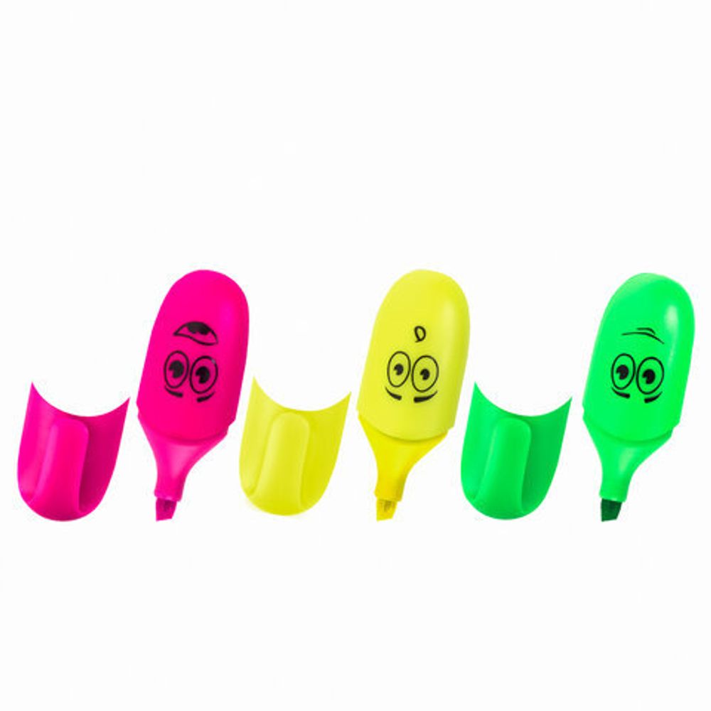 Набор текстовыделителей ЮНЛАНДИЯ 3 шт., мини, АССОРТИ, "НЕОНЧИКИ", линия 1-5 мм, 151764