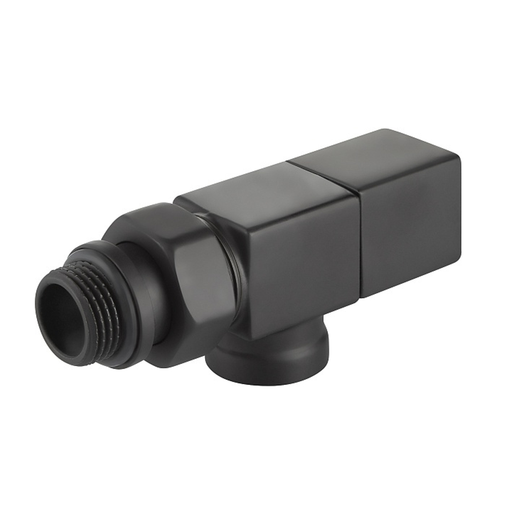 Набор дизайн-вентилей Royal Thermo CUBE осевой (черный) 1/2"