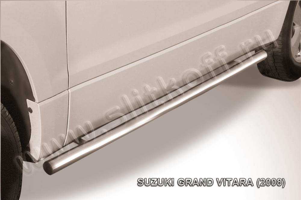 Пороги из нержавейки Suzuki Grand Vitara 3 дв (2008-2012) d57 труба