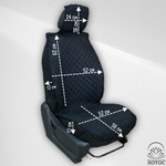 Универсальная накидка с боками на весь салон Велюр Звезда в черном цвете с синей нитью