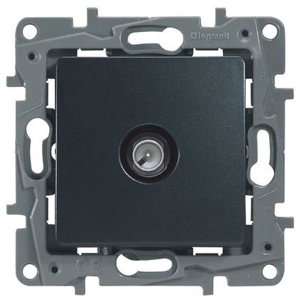 Розетка TV (телевизионная) "звезда" - антрацит ETIKA Legrand