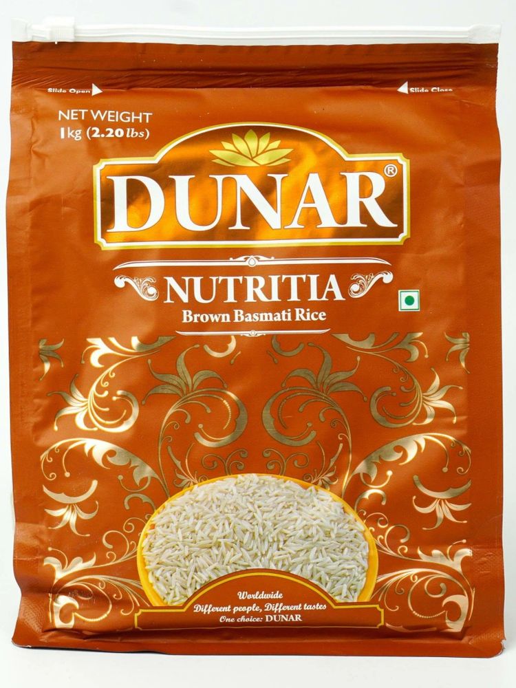 Рис Dunar Basmati Nutritia нешлифованный 1 кг x 2 шт