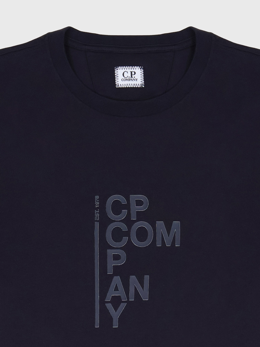 Футболка C.P. Company 30/1 Jersey Vertical Logo Navy