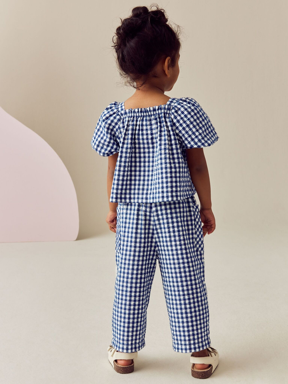 Блуза и брюки в комплекте для девочки Next E29-031, Темно-синий, Белый