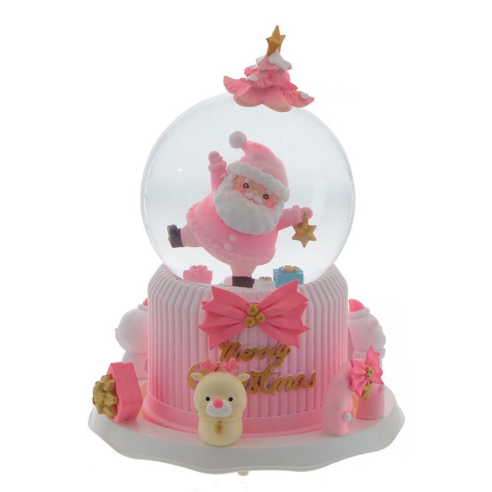 GAEM Фигурка декор "Дед Мороз" в стекл шаре (муз, подсвет, вьюга, движ, 3xAAA н/п), D10, L15 W15 H21 см