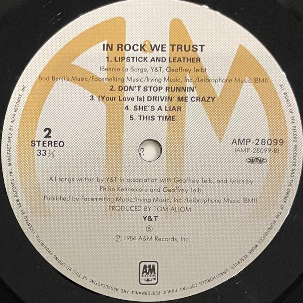 Y & T- In Rock We Trust (Япония 1984г.)