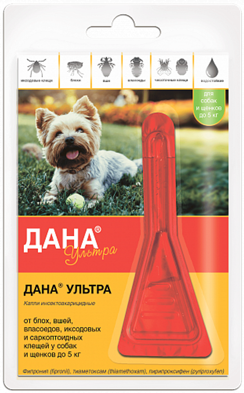 Apicena Дана Ультра капли инсектоакарицидные на холку