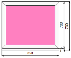 Пластиковое окно 700 х 850 ТермА Эко с глухой створкой