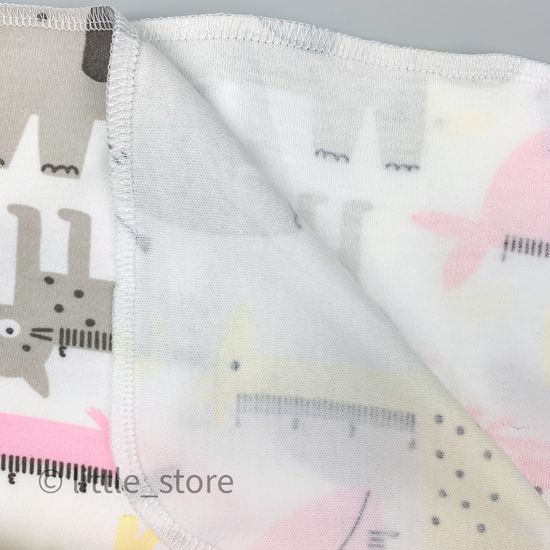 Пеленка хлопковая "Звери" розовая