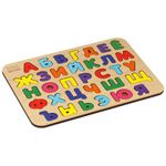 Обучающая игра ТРИ СОВЫ Рамка-вкладыш "Изучаем буквы", русский алфавит, дерево, яркие цвета