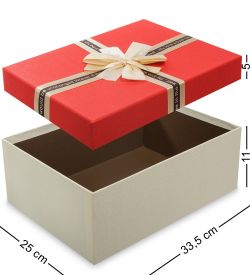 WF-68/3-A Коробка «Прямоугольник» цв.беж./красн.