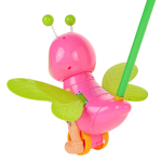 Каталка на палке Жук 56см, розовый, пакет 345