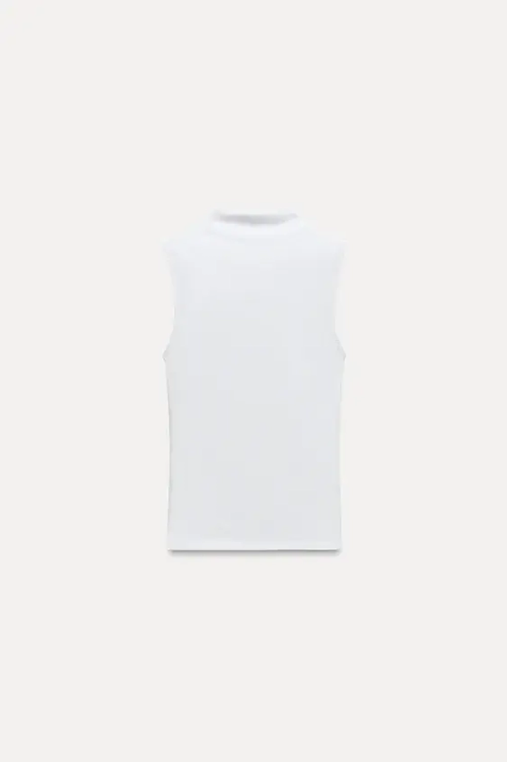 ZARA ТОП ИЗ ХЛОПКА МОДАЛА, БЕЛЫЙ