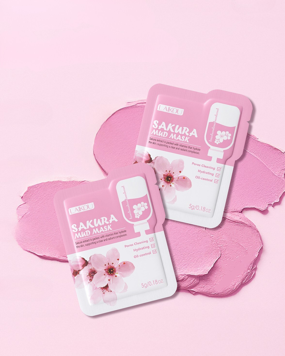 Глиняная маска для лица с сакурой