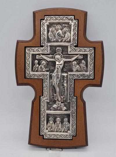 Крест настенный  гальван. сер. Сергий Николай Серафим 17117(Ков) 60051030