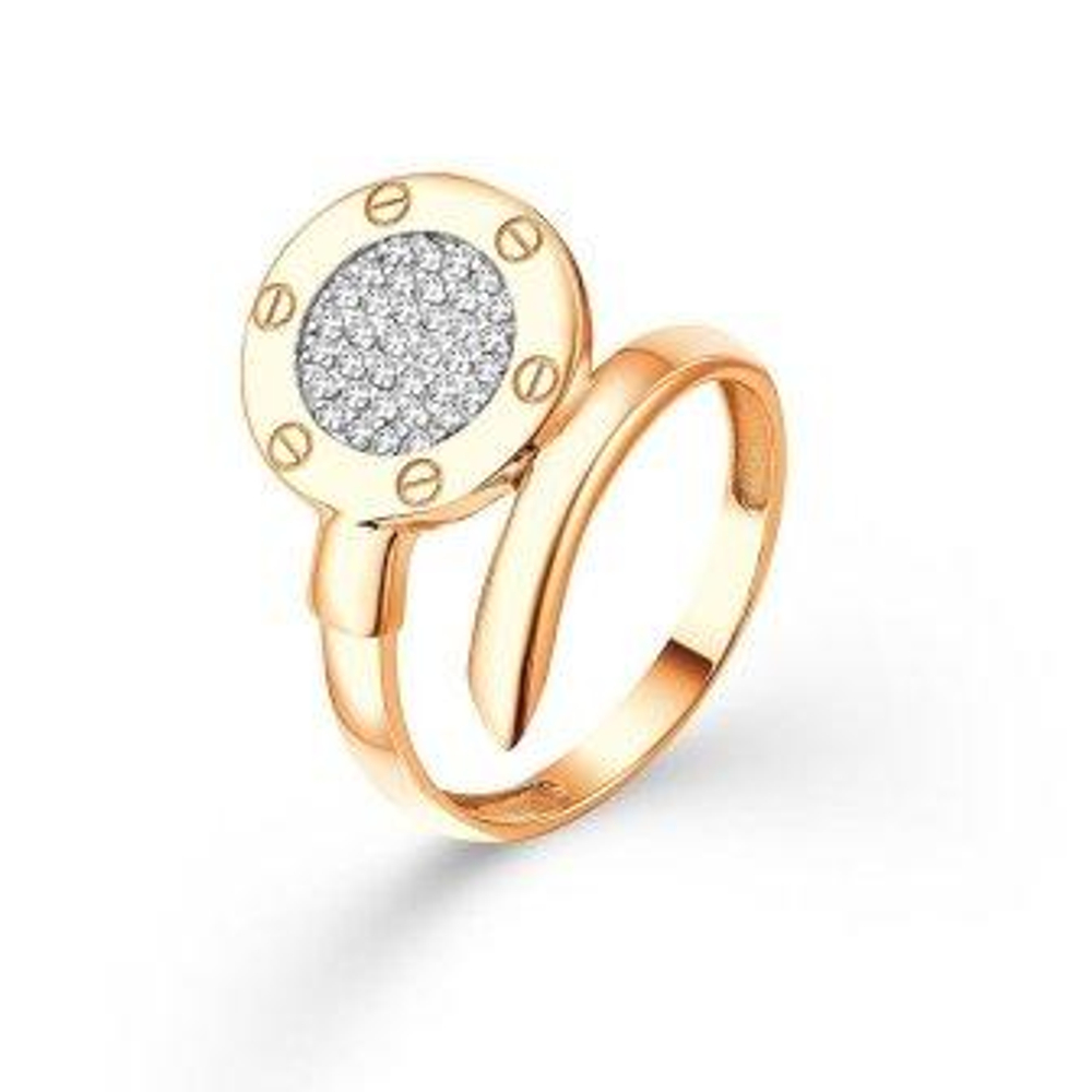 Кольцо из золота с фианитами